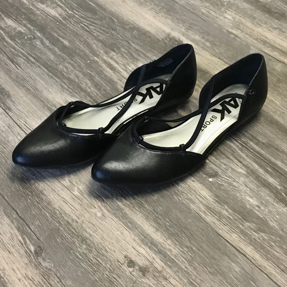 anne klein flat black shoes